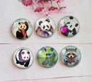 Handmade Round Photo Glass Cabochon panda A352