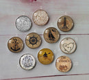 Handmade Round Photo Glass Cabochon 644