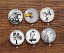 Handmade Round Photo Glass Cabochon Animal bird 952