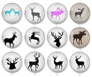 Handmade Round Photo Glass Cabochon deer 2026B