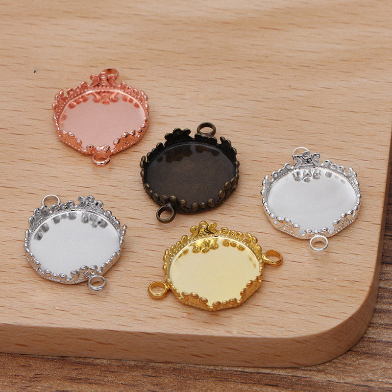 Stainless Steel Alloy Pendants, Base Blanks Cabochons Setting Tray