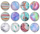 Handmade Round Photo Glass Cabochon 1980
