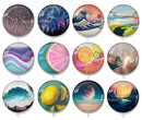 Handmade Round Photo Glass Cabochon 1990