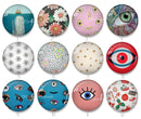 Handmade Round Photo Glass Cabochon 1998
