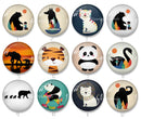 Handmade Round Photo Glass Cabochon 2043