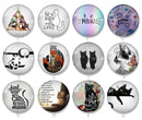 Handmade Round Photo Glass Cabochon 2046