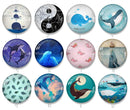 Handmade Round Photo Glass Cabochon 2100