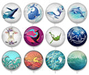 Handmade Round Photo Glass Cabochon 2103