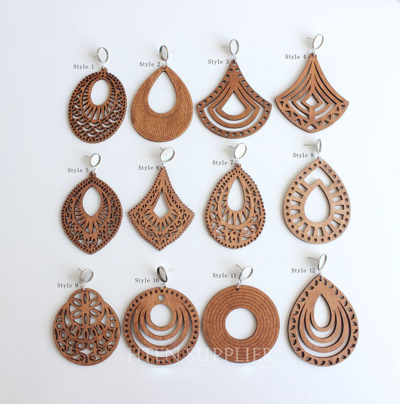 182 Pcs Wooden Earrings Making Kit Includes 32 Earrings Pendants