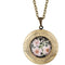 JewelryLand handmade oval embossed retro photo box resin long necklace