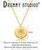 Dremmy Studios Birthday Flower Pendant Necklace 18K Gold Plated Exquisite Minimalist Birthday Flower Disc Pendant Carved Coin Necklace Minimalist Exquisite Customized Gift for Mom and Daughter, Metal, No Gems
