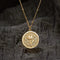 Dremmy Studios Birthday Flower Pendant Necklace 18K Gold Plated Exquisite Minimalist Birthday Flower Disc Pendant Carved Coin Necklace Minimalist Exquisite Customized Gift for Mom and Daughter, Metal, No Gems