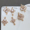 10pcs cz pave flower charm, bracelet necklace pendant,pave charm, gold plated over brass, crystal pendant