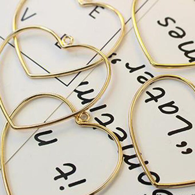 30pcs Heart Charms Gold Charm Love Charm Valentine's Day Charm Heart Pendant Gold Metal Charm Jewelry Findings Jewelry Supplies DIY