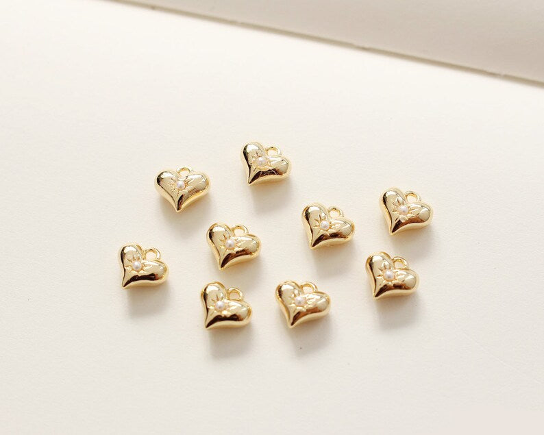 10pcs Real 18K Gold Plated Star Charm,Gold Initial Charm,Vermeil Star Pendant,Gold Initial Charms,Tiny Mini Heart Charm