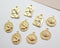6pcs Real 18K Gold Plated Dainty Peace Dove/Face/Eye Charm ,Disc Charm,Gold Initial Charm,Face Coin Charm