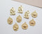 6pcs Real 18K Gold Plated Dainty Peace Dove/Face/Eye Charm ,Disc Charm,Gold Initial Charm,Face Coin Charm