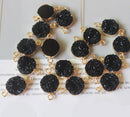 10PCS Round Imitation Druzy, Druzy Connector, Resin Druzy Pendant Charm Drop, Bezel Gem Druzy, Link, 14*21MM, Jewelry Findings