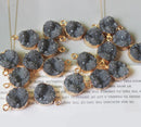 10PCS Round Imitation Druzy, Gray Druzy Charm, Resin Druzy Pendant Charm Drop, Bezel Gem Druzy, Jewelry Findings