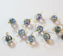 6pcs Real Gold Plated Planet Charm Pendant Bead Planet Connector