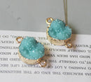 10PCS Round Imitation Druzy, Turquoise Druzy Connector, Resin Druzy Pendant Charm Drop, Bezel Gem Druzy, Link, 14*21MM, Jewelry Findings