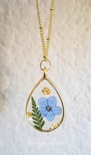 Forget Me Not Necklace-Pressed Flower Jewelry-Flower Jewelry-Sympathy Necklace-Nature Jewelry-Resin Flower Necklace-Blue Necklace-Dry Flower