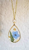 Forget Me Not Necklace-Pressed Flower Jewelry-Flower Jewelry-Sympathy Necklace-Nature Jewelry-Resin Flower Necklace-Blue Necklace-Dry Flower