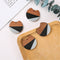 4pcs Epoxy Resin Pendants, Semi Translucent White Resin Findings, Wood and Resin Pendant, Color Blocked, Large Round Charm