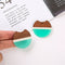 4pcs Epoxy Resin Pendants, Semi Translucent White Resin Findings, Wood and Resin Pendant, Color Blocked, Large Round Charm