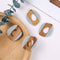 4pcs Epoxy Resin Pendants, Diamond Translucent White Resin Findings, Wood and Resin Pendant, Color Blocked, Large Round Charm