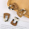 4pcs Epoxy Resin Pendants, Semi Translucent White Resin Findings, Wood and Resin Pendant, Color Blocked, Large Trapezoid Charm