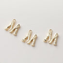5pcs Real 18K Gold Plated Letter Charm,Gold Initial Charm,Vermeil Letter Pendant,Gold Initial Charms,Capital A-Z 10*12mm