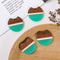 4pcs Epoxy Resin Pendants, Semi Translucent White Resin Findings, Wood and Resin Pendant, Color Blocked, Large Round Charm