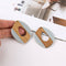 4pcs Epoxy Resin Pendants, Diamond Translucent White Resin Findings, Wood and Resin Pendant, Color Blocked, Large Round Charm