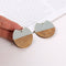 4pcs Epoxy Resin Pendants, Semi Translucent White Resin Findings, Wood and Resin Pendant, Color Blocked, Large Round Charm