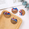 4pcs Epoxy Resin Pendants, Semi Translucent White Resin Findings, Wood and Resin Pendant, Color Blocked, Large Round Charm