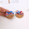 4pcs Epoxy Resin Pendants, Semi Translucent White Resin Findings, Wood and Resin Pendant, Color Blocked, Large Round Charm