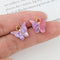 6pcs Pearl light purple Butterfly Acrylic Pewter Pendant, Pearl Butterfly Charm, Necklace Pendant, Bracelet Charm