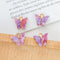 6pcs Pearl light purple Butterfly Acrylic Pewter Pendant, Pearl Butterfly Charm, Necklace Pendant, Bracelet Charm