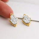 10PCS Imitation Druzy Hamsa Hand Charm, Druzy Connector, Resin Druzy Pendant Charm Drop, Bezel Gem Druzy, Link, Jewelry Findings