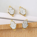 10PCS Imitation Druzy Hamsa Hand Charm, Druzy Connector, Resin Druzy Pendant Charm Drop, Bezel Gem Druzy, Link, Jewelry Findings