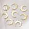 10pcs Gold Plated Moon Charm, Gold Initial Charm, Vermeil moon Pendant, Gold Moon Drop