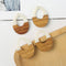 4pcs Epoxy Resin Pendants, Teardrop Translucent White Resin Findings, Wood and Resin Pendant, Color Blocked, Large Round Charm