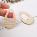 4pcs Epoxy Resin Pendants, Teardrop Translucent White Resin Findings, Wood and Resin Pendant, Color Blocked, Large Round Charm