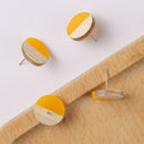 10pcs Round Wood Earrings, Ear Wire, Earrings Post,14mm Wood Earrings Studs,Diy Jewelry Accessories Craft Supplies