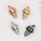 6pcs Real Gold Plated Ghost Charm Pendant CZ Pave Ghost Charm