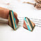 4pcs Epoxy Resin Pendants, Diamond Translucent White Resin Findings, Wood and Resin Pendant, Color Blocked, Diamond Charm