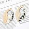 4pcs Epoxy Resin Pendants, Oval Translucent White Resin Findings, Wood and Resin Pendant, Color Blocked, Oval Wood Charm