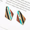 4pcs Epoxy Resin Pendants, Diamond Translucent White Resin Findings, Wood and Resin Pendant, Color Blocked, Diamond Charm