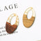 4pcs Epoxy Resin Pendants, Oval Translucent White Resin Findings, Wood and Resin Pendant, Color Blocked, Oval Wood Charm